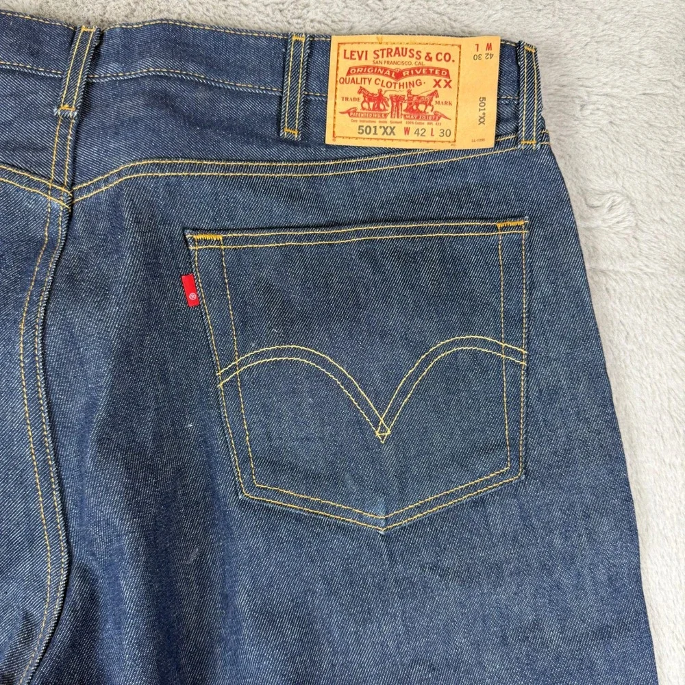 Vtg Levi's 501XX Jeans‎ Dark Denim Straight Mens 42x30 Button Fly Mexico WPL 423
